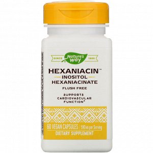 Nature's Way, ГексаНиацин, 590 мг, 60 веганских капсул