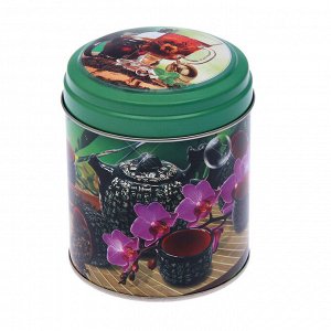 Банка для сыпучих продуктов «Чайная церемония», 800 мл, 9,9x11 см, круглая, цвет и рисунок МИКС