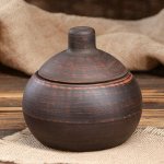 Горшок для запекания &quot;Лотос&quot;, с крышкой, гладкий, 0.7 л