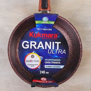 Сковорода Granit Ultra Induction red, d=24 см, съёмная ручка