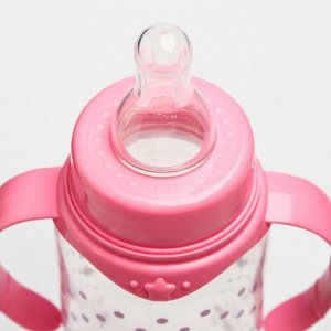 Mum&Baby Бутылочка для кормления с ручками «Доченька», 250 мл, от 0 мес., цвет розовый