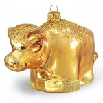 Елочная игрушка из стекла Золотой теленок