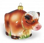 Елочная игрушка из стекла Бычок Гаврюша