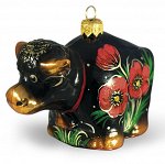 Елочная игрушка из стекла Бычок Маки