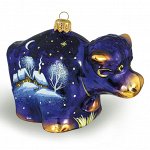 Елочная игрушка из стекла Бычок Ночка