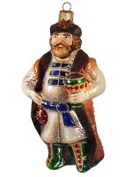 Елочная игрушка из стекла Князь в соболях