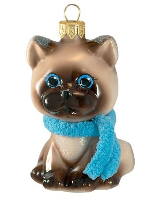Елочная игрушка из стекла змея ариель