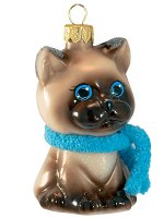 Елочная игрушка из стекла Котенок Симка