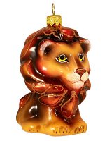 Елочная игрушка из стекла Лев