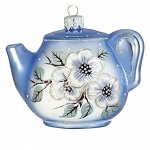 Елочная игрушка из стекла Жасмин. Чайник
