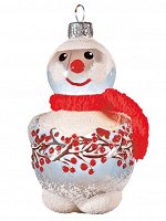 Елочная игрушка из стекла Льдинки-калинки. Снеговик