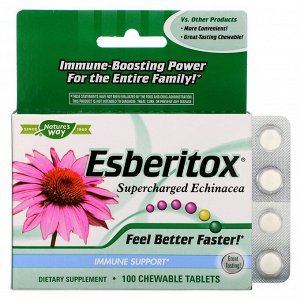 Nature&#x27 - s Way, Esberitox, Supercharged Echinacea, 100 Chewable Tablets