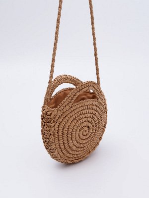 Круглая плетеная сумка
