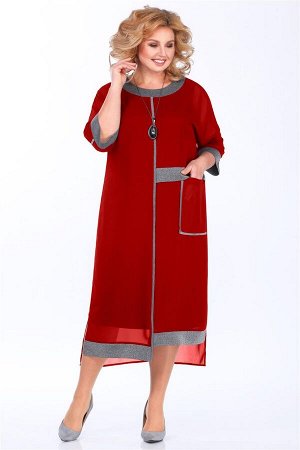 Комплект Комплект Matini 1.1363 красный 
Состав ткани: ПЭ-100%; 
Рост: 164 см.

Комплект женский состоит из нижнего платья без рукава и верхнего платья с цельнокроеным рукавом. Нижнее платье из трико