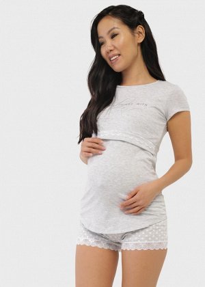 Комплект для дома "Венди" для беременных и кормящих; цвет: серый горох