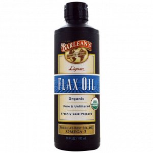 Barlean&#x27 - s, Organic Lignan Flax Oil, 16 fl oz (473 ml)