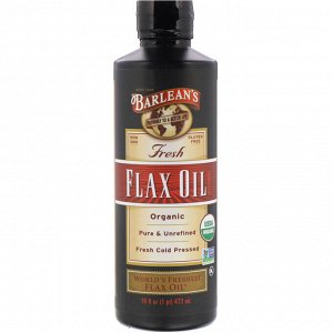Barlean&#x27 - s, Organic Fresh, Flax Oil, 16 oz (473 ml)