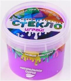 Лепа Слайм "СТЕКЛО"  Party Slime, в банке 100 гр, фиолетовый неон 00-00001266