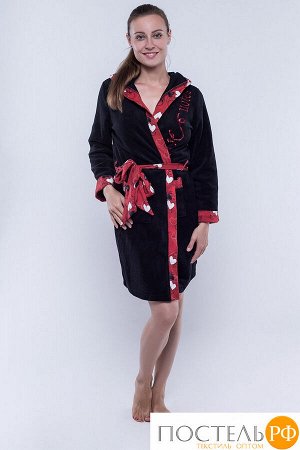 Домашний халат Veronica Цвет: Чёрный, Красный. Производитель: Cascatto