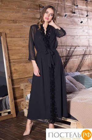 Халат домашний женский"Elegance Velvet" 12049 170-100(XL) черный