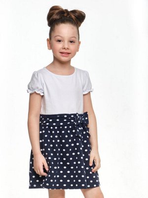 Платье (92-116см) UD 1220-1(2) бел/горох