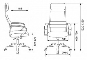 Кресло руководителя Бюрократ CH-608SL черный TW-01 TW-11 эко.кожа/сетка с подголов. крестовина металл хром