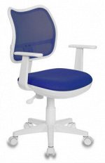 Кресло детское Бюрократ Ch-W797 спинка сетка синий сиденье синий TW-10 сетка/ткань колеса белый/синий (пластик белый)