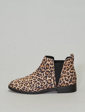 Ботинки в стиле челси с леопардовым рисунком