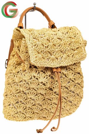 Сумка-рюкзак плетеная из джута, цвет бежевый