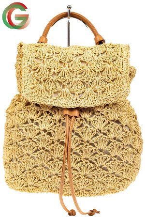 Сумка-рюкзак плетеная из джута, цвет бежевый