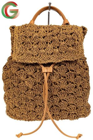 Сумка-рюкзак плетеная из джута, цвет крафт