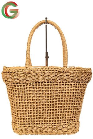 Плетеная сумка-корзинка из соломки, цвет крафт