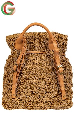 Сумка-рюкзак плетеная из джута, цвет крафт