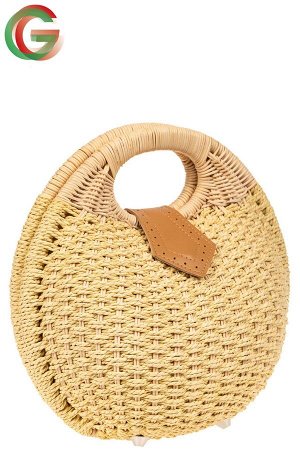 Плетеная сумка из ротанга в форме шара, цвет слоновой кости