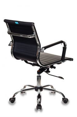 Кресло руководителя Бюрократ CH-883-LOW черный эко.кожа низк.спин. крестовина металл хром