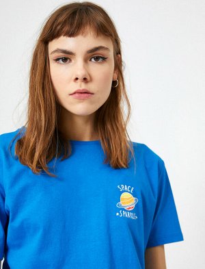 Футболка синяя "Искрящийся космос"