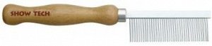 SHOW TECH Wooden Comb расческа для шерсти средней жесткости 18 см, с зубчиками 2,2 см, частота 1,5 мм