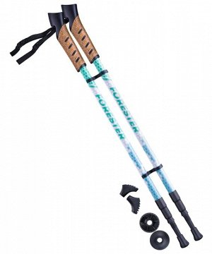 Палки для скандинавской ходьбы Forester, 67-135 см, 3-секционные, белый/мятный