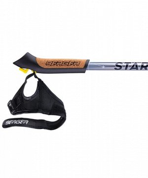 Палки для скандинавской ходьбы BERGER Starfall, 77-135 см, 2-секционные, серый/чёрный/белый