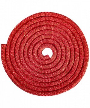 Скакалка для художественной гимнастики RGJ-403, 3 м, красный/золотой, с люрексом