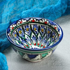 Пиала узбекская Риштанская Керамика «Цветы», 100 мл, d=8.5 см, МИКС