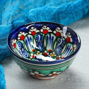 Пиала узбекская Риштанская Керамика «Цветы», 100 мл, d=8.5 см, МИКС
