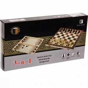 Игра настольная Шашки шахматы и нарды 3 в 1, малые