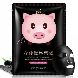 ЙОГУРТОВАЯ МАСКА ДЛЯ ЛИЦА С БАМБУКОВЫМ УГЛЕМ "PIGGY YOGURT REFRESHING BLACK" , 25 г