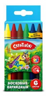 Карандаши восковые 6цв КВ06КР Creativiki