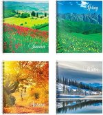 Тетрадь  96л клетка на спирали &quot;ПРИРОДА. ВРЕМЕНА ГОДА&quot; хромэрзац ТОГК96КР-ВГ Creativiki {Россия}
