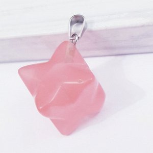 Кулон Розовый халцедон натуральный камень