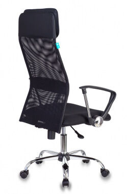 Кресло руководителя Бюрократ KB-6N черный TW-01 TW-11 сетка/ткань с подголов. крестовина металл хром