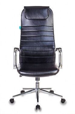 Кресло руководителя Бюрократ KB-9N/ECO черный искусственная кожа с подголов. крестовина металл хром