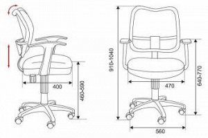 Кресло детское Бюрократ CH-W797/BL/TW-10 спинка сетка синий сиденье синий TW-10 колеса белый/синий (пластик белый)